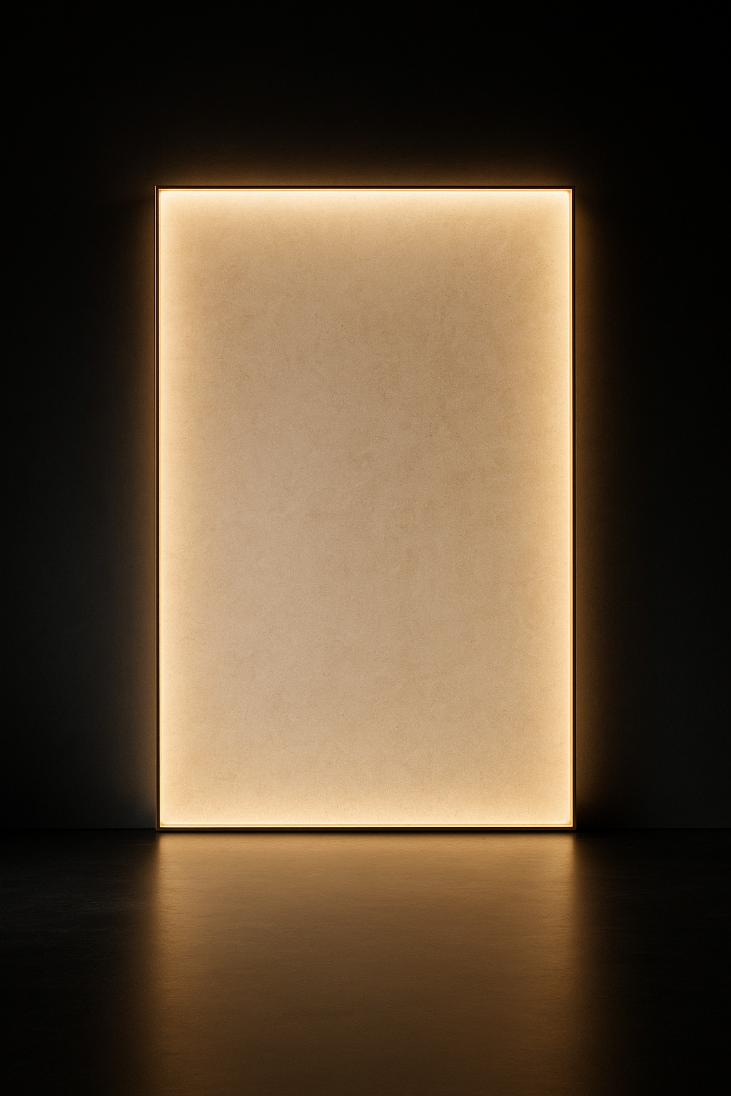 Aether — Backlit Feature Wall Panel in a dark luxury setting