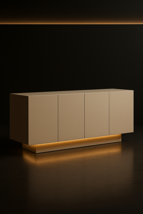 Aether — Storage Sideboard in a dark luxury setting