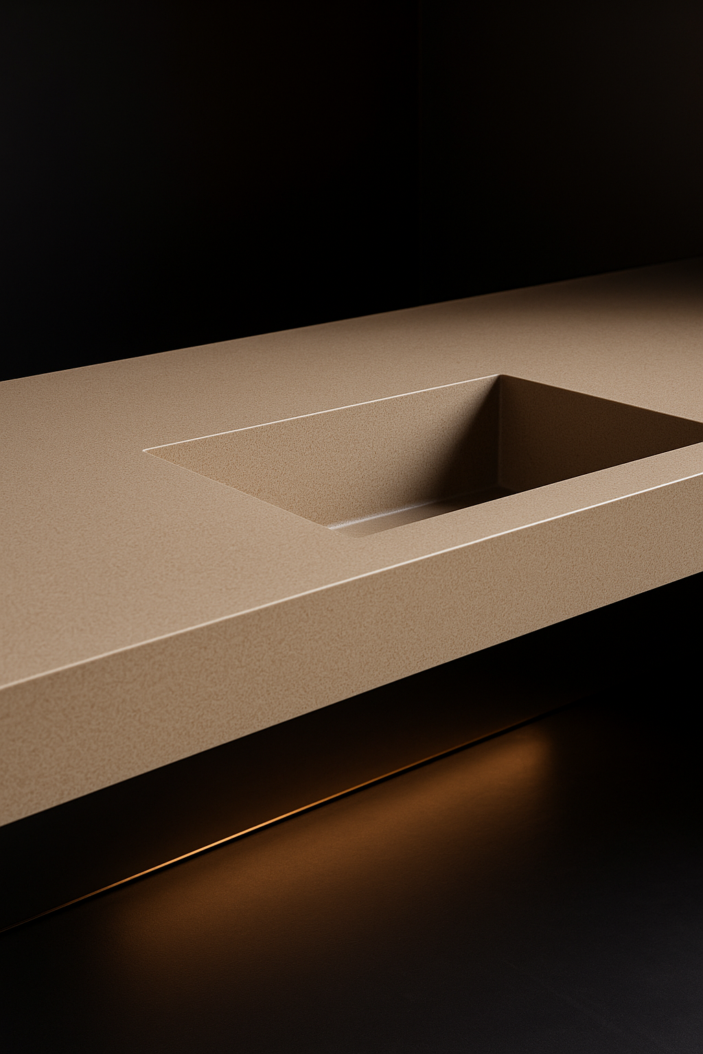 Aether — Kitchen Countertop in a dark luxury setting
