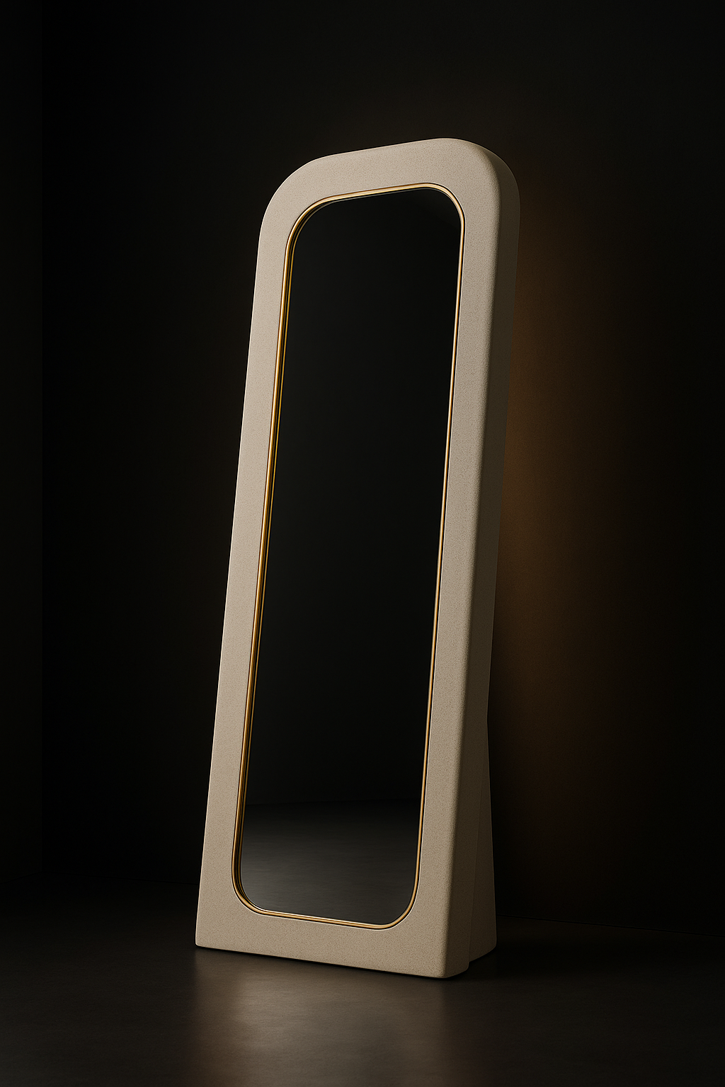 Aether — Full-Length Floor Mirror in a dark luxury setting