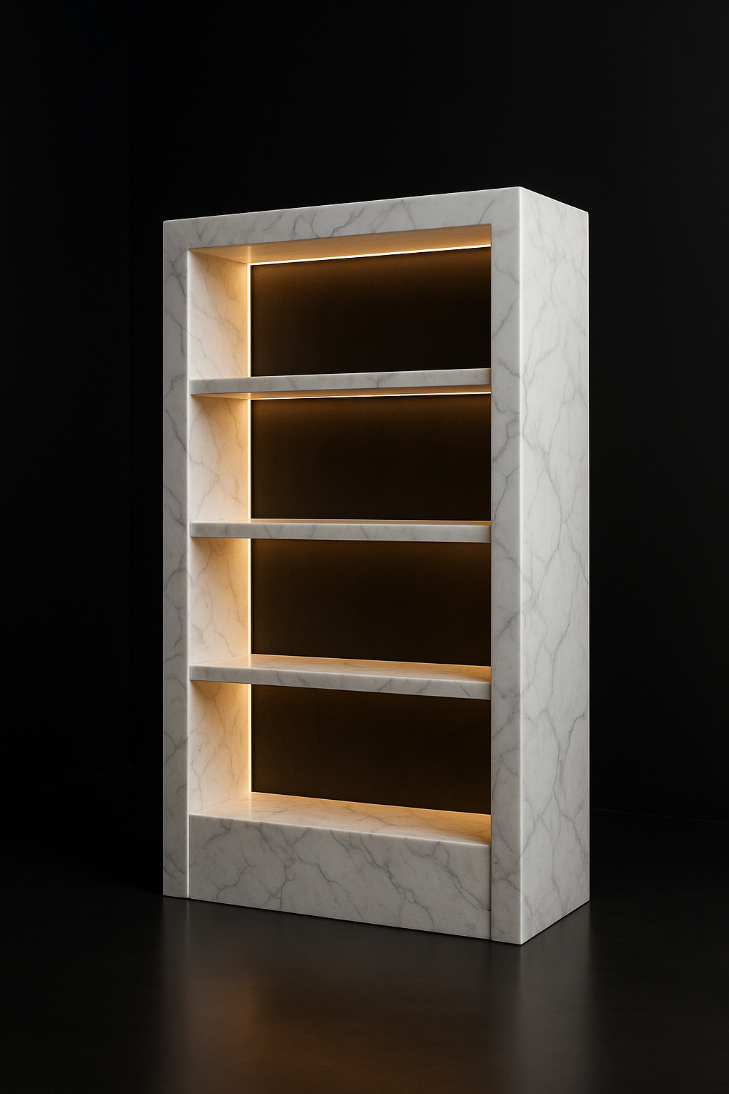 Arc — Display Shelving Unit in a dark luxury setting