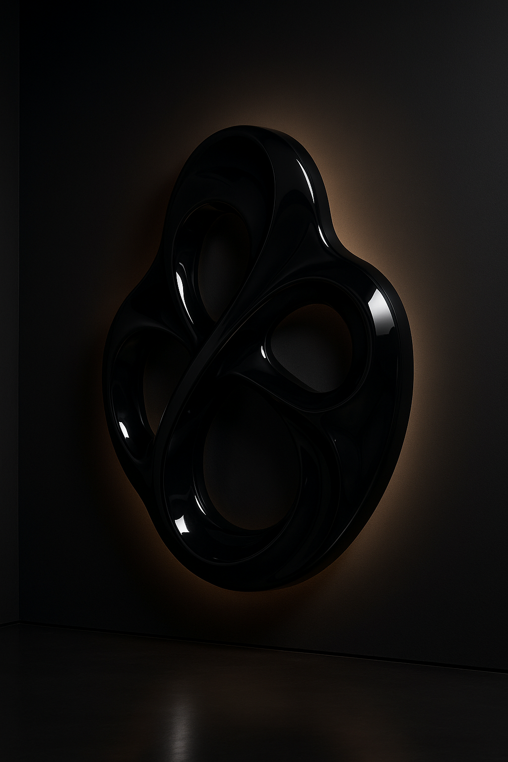 Aria — Abstract Wall Sculpture in a dark luxury setting
