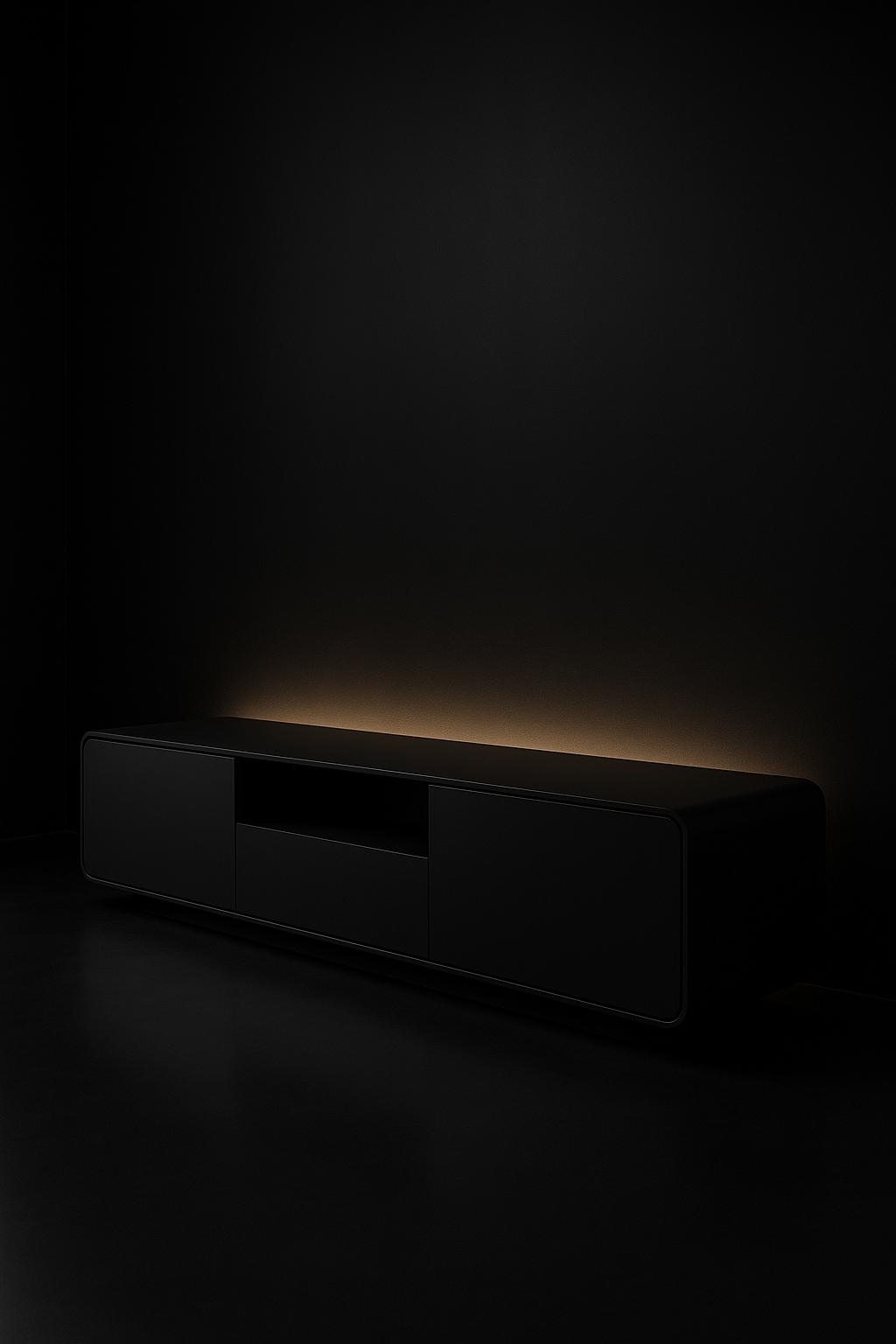 Aria — TV Media Unit in a dark luxury setting