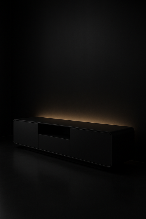 Aria — TV Media Unit in a dark luxury setting