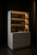 Atlas — Bar & Crockery Unit in a dark luxury setting