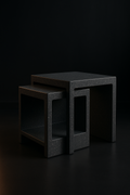 Atlas — Nest Of Side Tables in a dark luxury setting