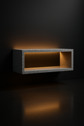 Atlas — Floating Wall Shelf in a dark luxury setting