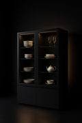 Calibre — Modular Crockery Cabinet in a dark luxury setting
