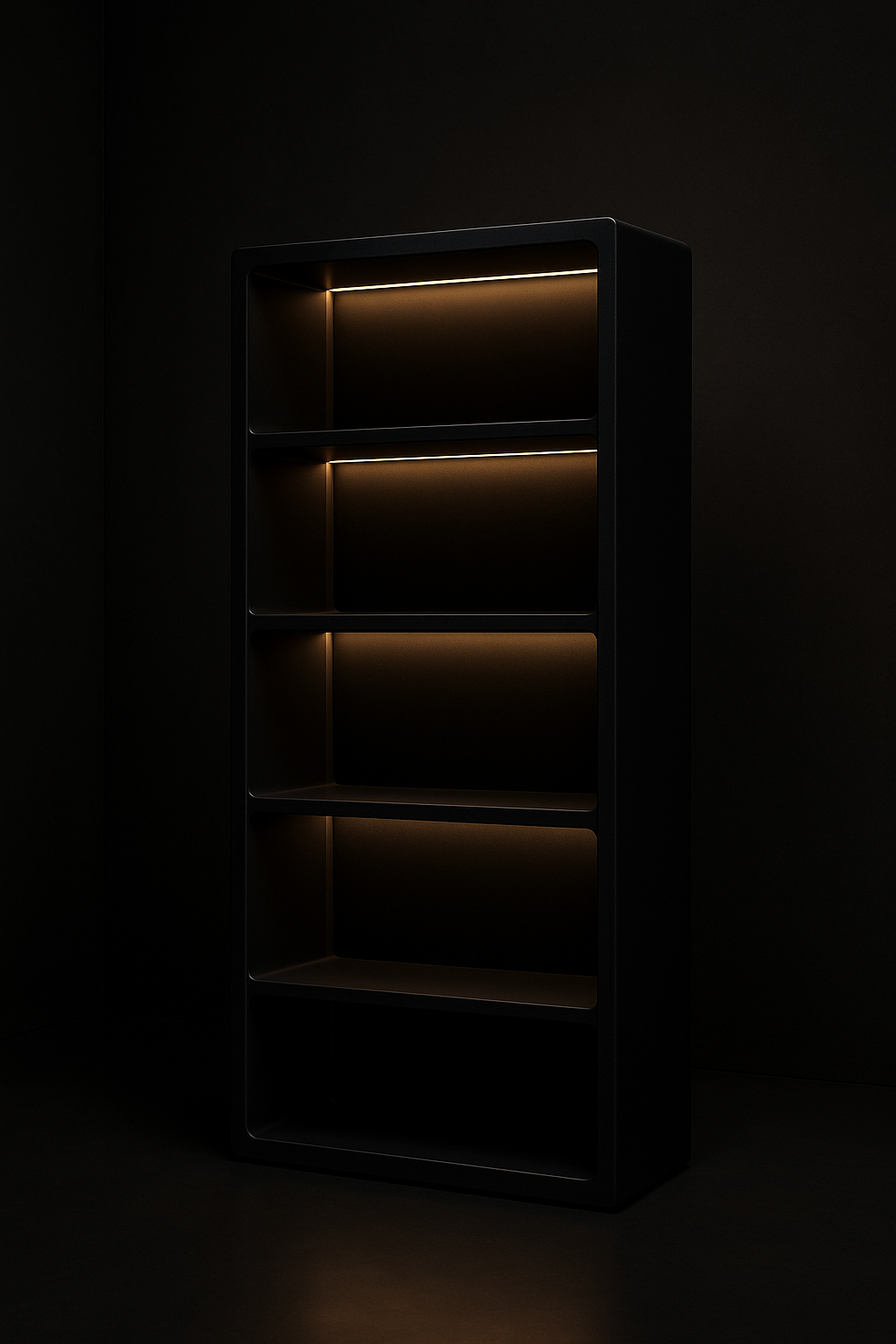 Calibre — Display Shelving Unit in a dark luxury setting