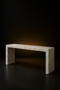 Cascade — Bench Console in a dark luxury setting