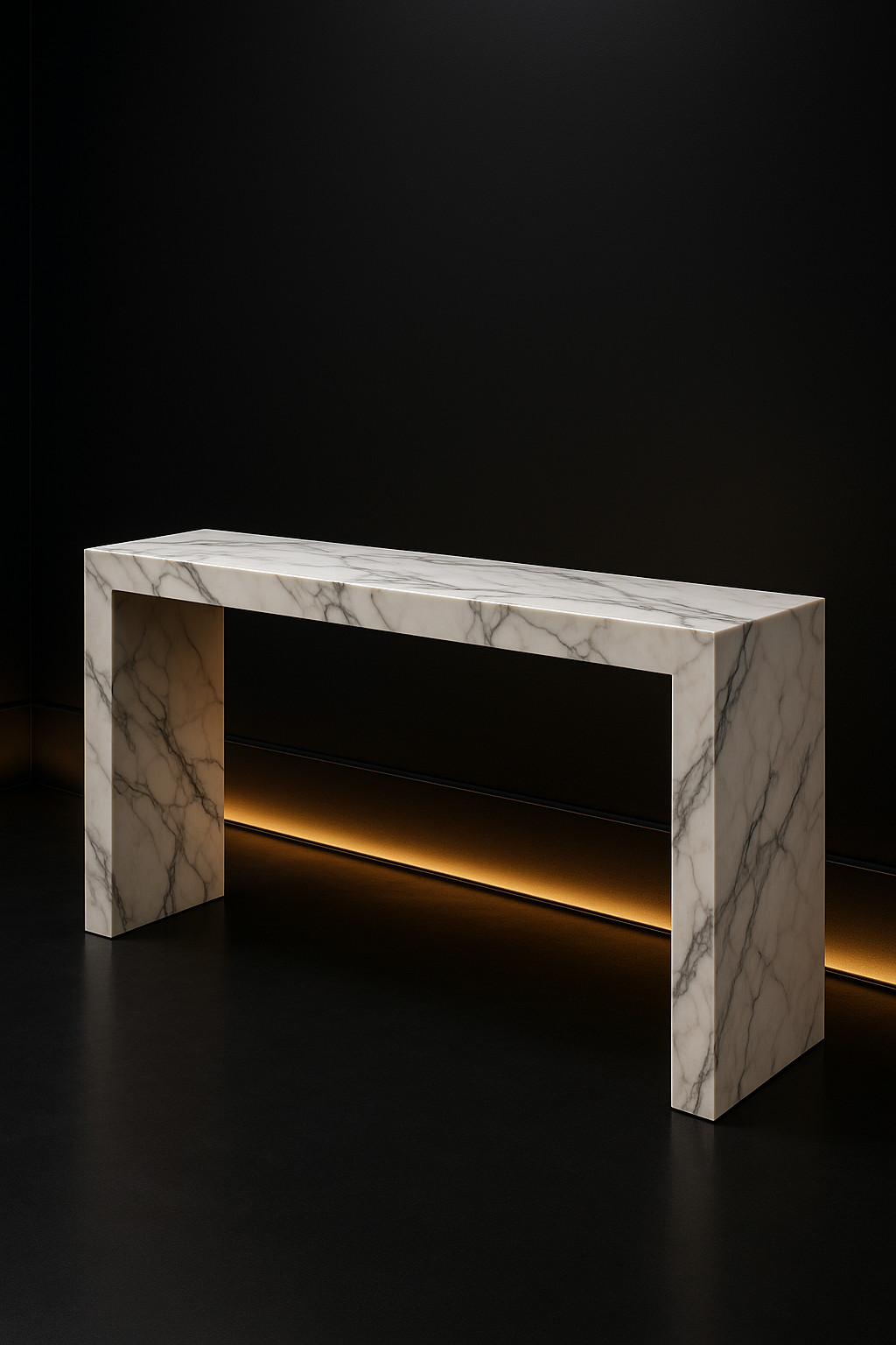 Cirrus — Bench Console in a dark luxury setting