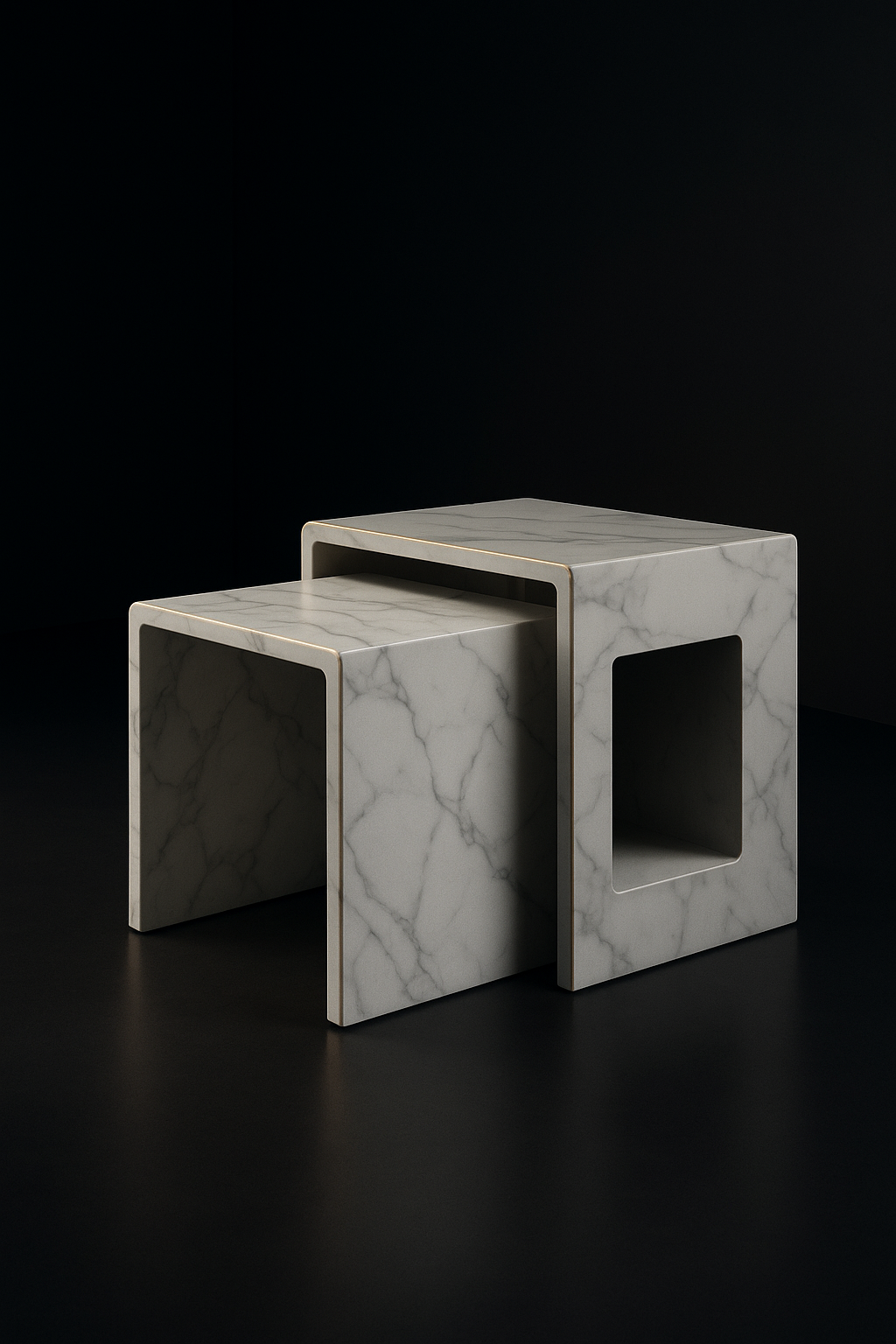 Cirrus — Nest Of Side Tables in a dark luxury setting