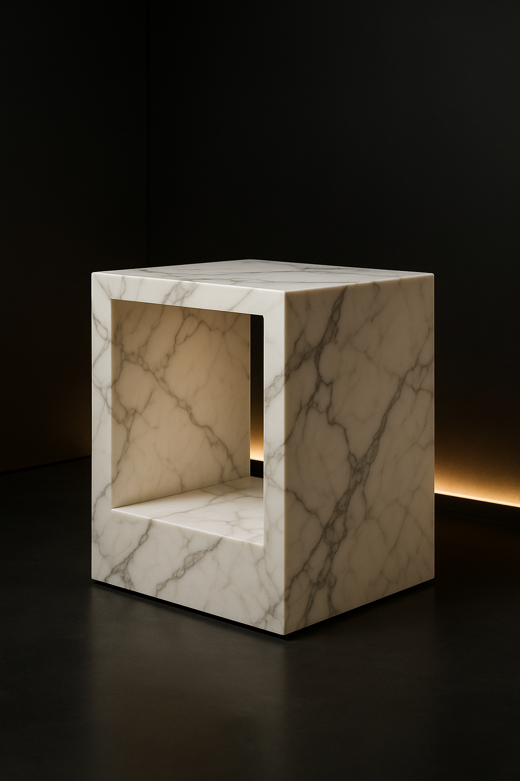 Cirrus — Cube Storage Unit in a dark luxury setting