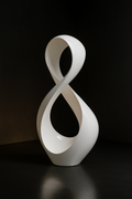 Crescent — Sculptural Floor Art Piece in a dark luxury setting