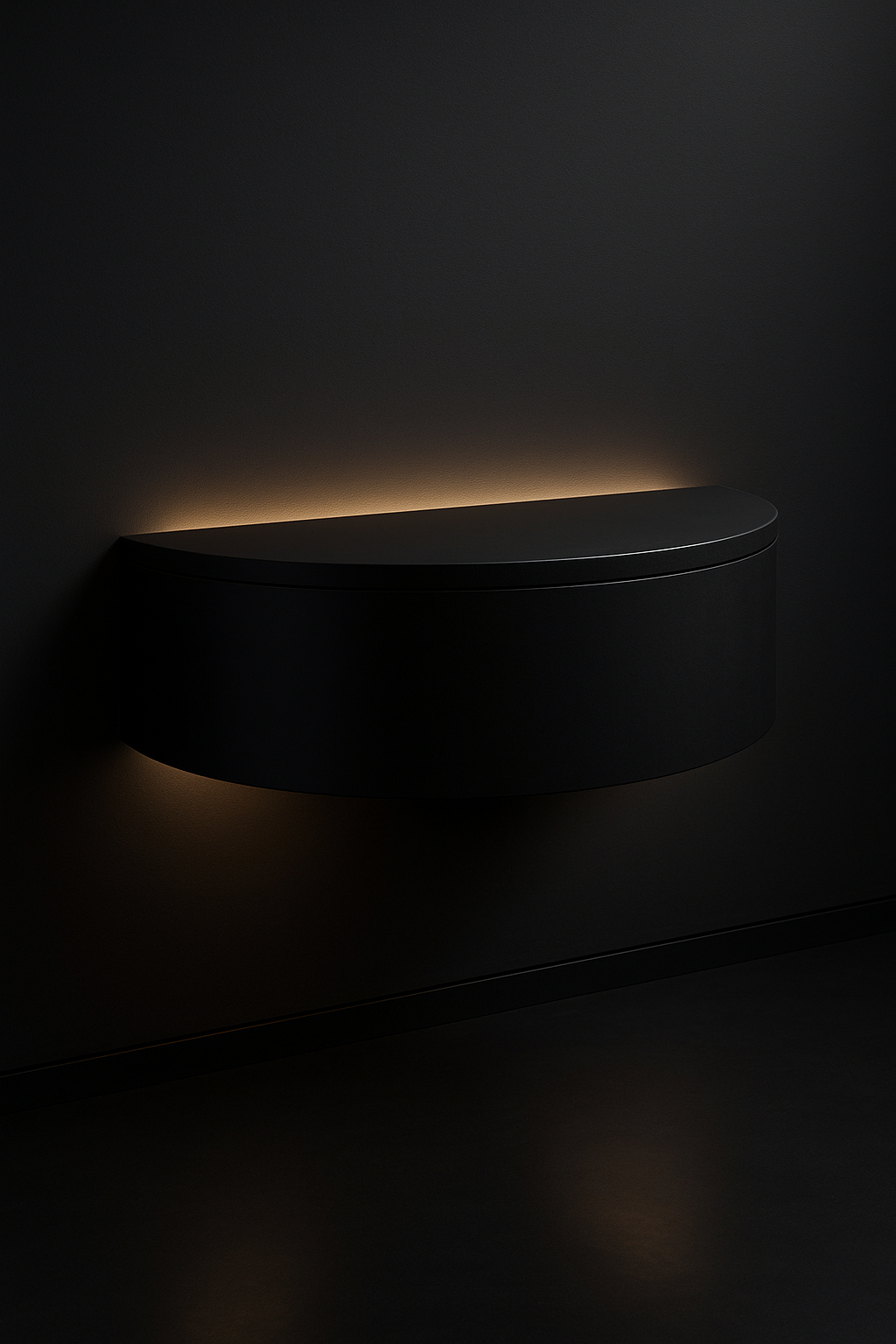 Drift — Demilune Console in a dark luxury setting