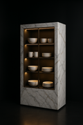 Dune — Floor-Standing Crockery Cabinet in a dark luxury setting