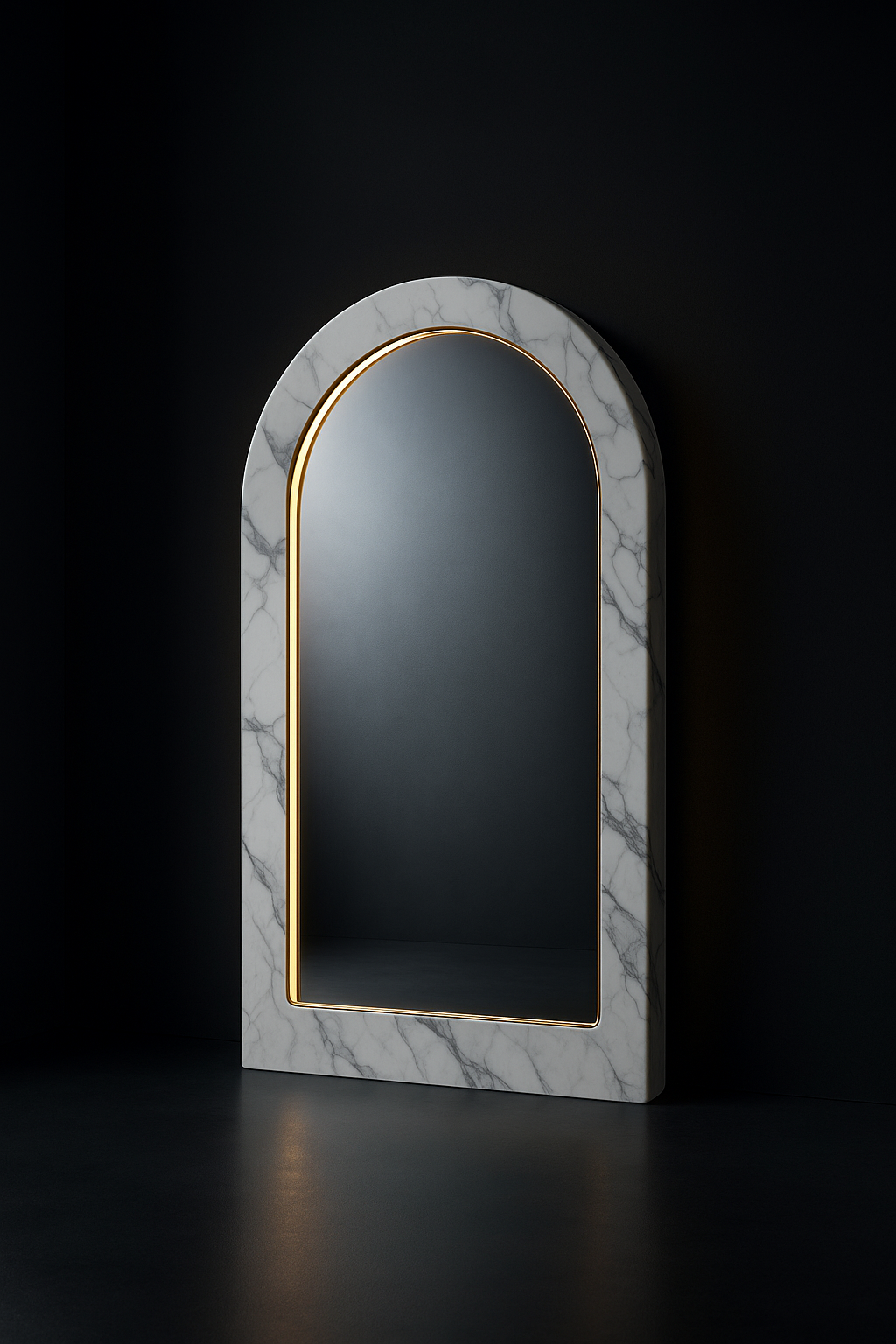 Dune — Arched Statement Mirror in a dark luxury setting