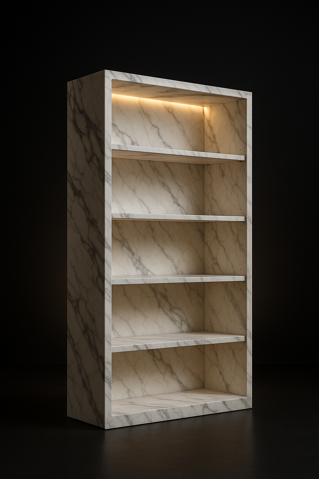 Dune — Freestanding Bookcase in a dark luxury setting