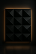 Eclipse — Geometric Relief Wall Panel in a dark luxury setting