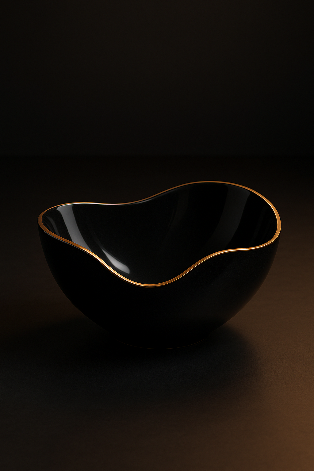 Eclipse — Freeform Decorative Vessel in a dark luxury setting