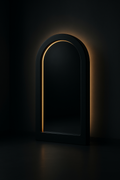 Eclipse — Arched Statement Mirror in a dark luxury setting