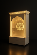 Elegant Corian Altar: A Modern Sanctuary for Devotion in a dark luxury setting