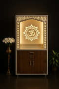 Elegant Om Ganesha Altar: A Contemporary Spiritual Retreat in a dark luxury setting