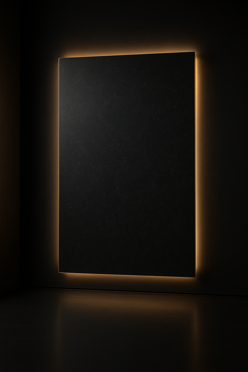 Equinox — Backlit Feature Wall Panel in a dark luxury setting
