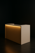 Halo — Reception Desk Top in a dark luxury setting