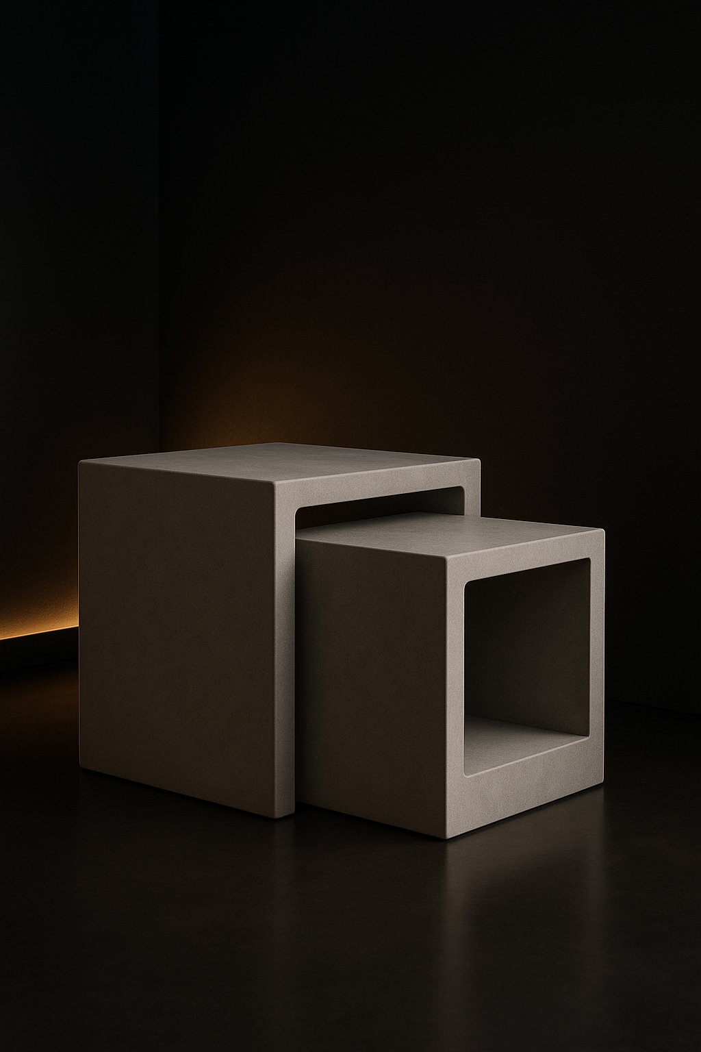 Helios — Nest Of Side Tables in a dark luxury setting