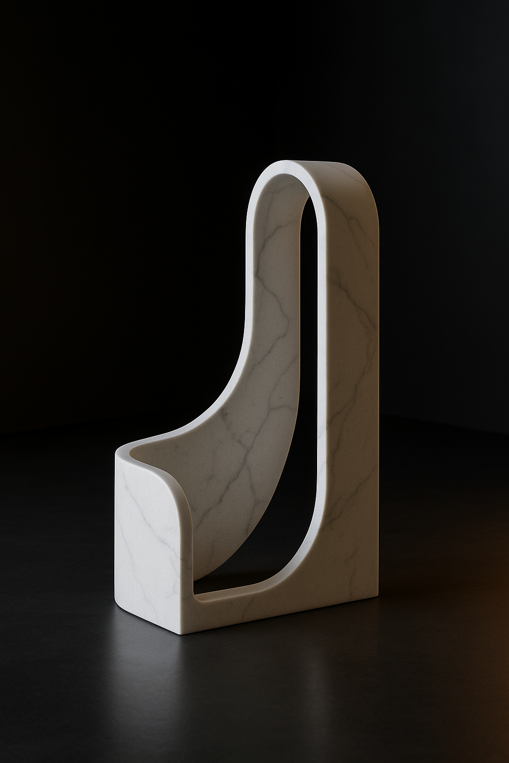 Linea — Minimalist Sculptural Object in a dark luxury setting