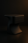 Lotus — Sculptural Side Table in a dark luxury setting