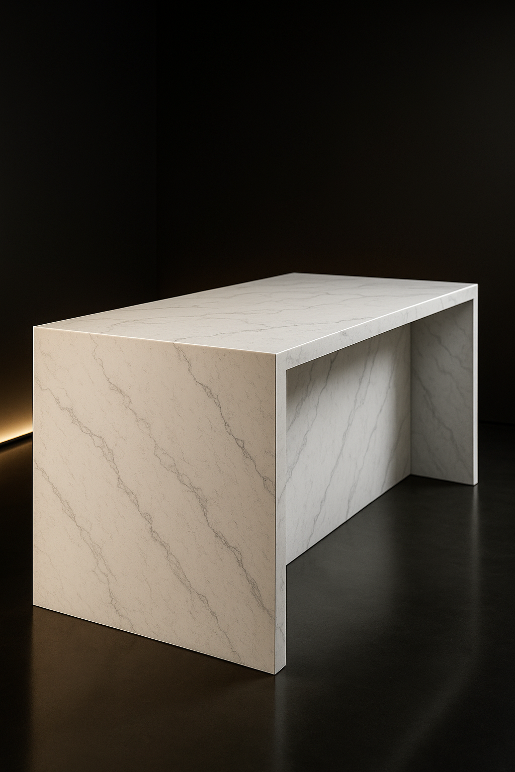 Meridian — Breakfast Bar Top in a dark luxury setting