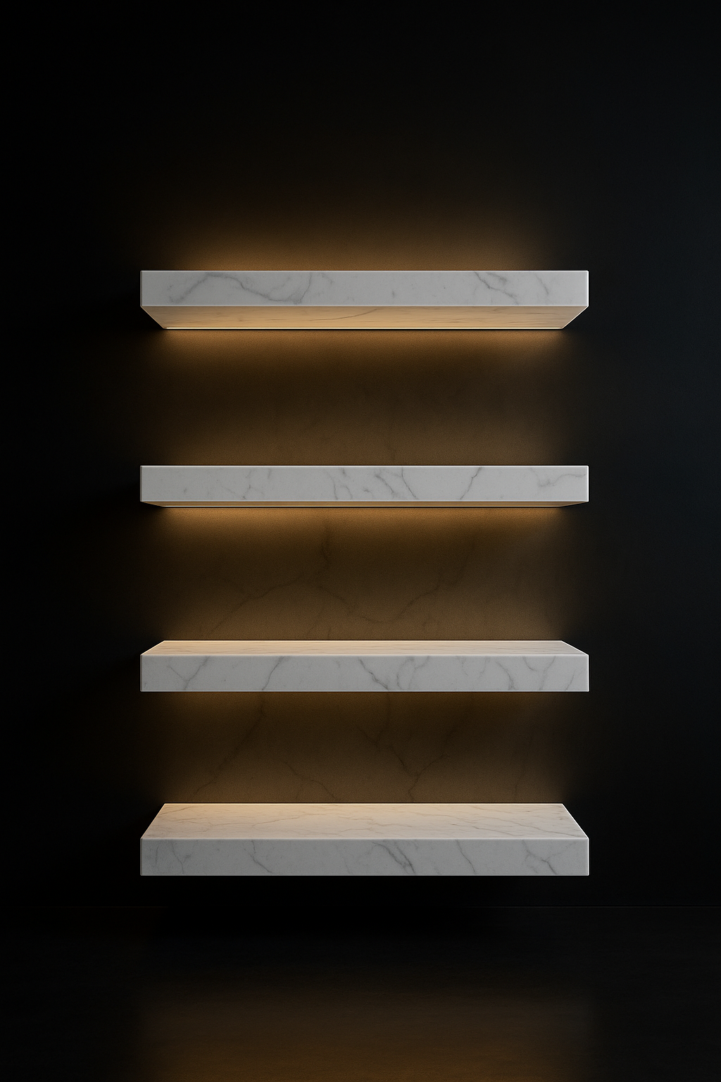 Meridian — Display Shelving Unit in a dark luxury setting
