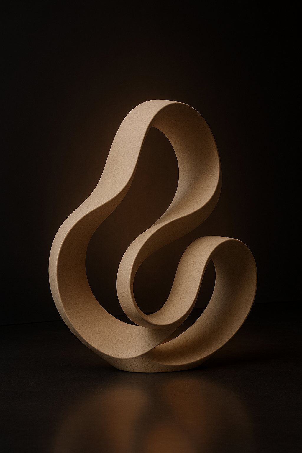 Mirage — Flowing Abstract Sculpture in a dark luxury setting