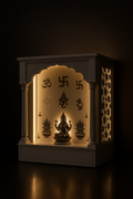 Modern Acrylic Altar with Concealed Mechanisms in a dark luxury setting