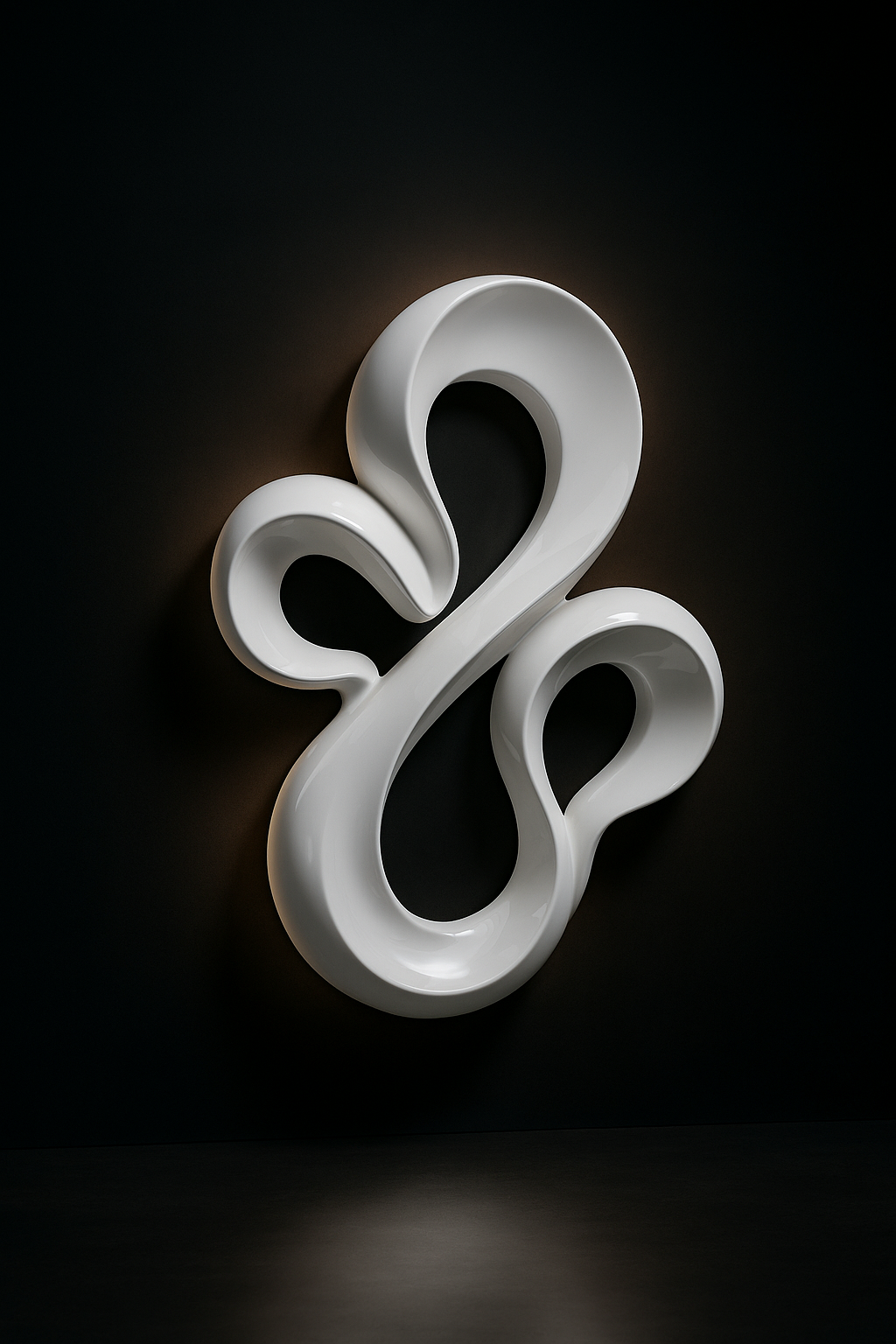 Monolith — Abstract Wall Sculpture in a dark luxury setting