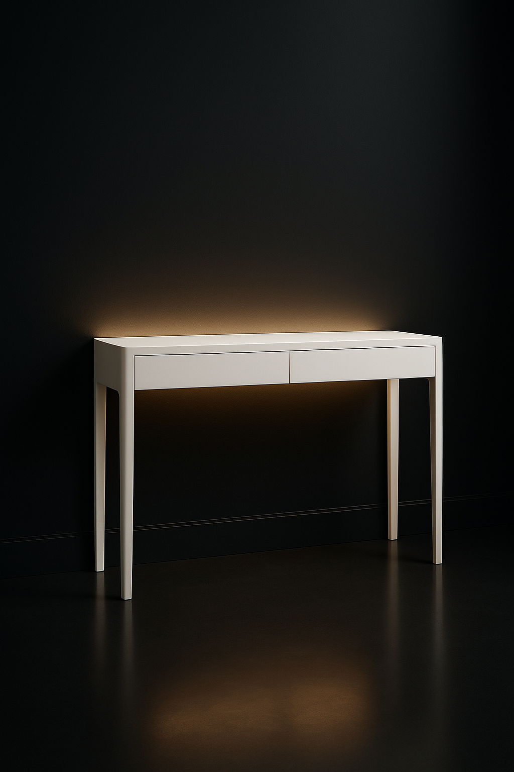 Monolith — Slim Hallway Console in a dark luxury setting