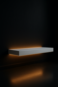 Monolith — Floating Wall Shelf in a dark luxury setting