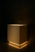 Nimbus — Freestanding Vanity in a dark luxury setting