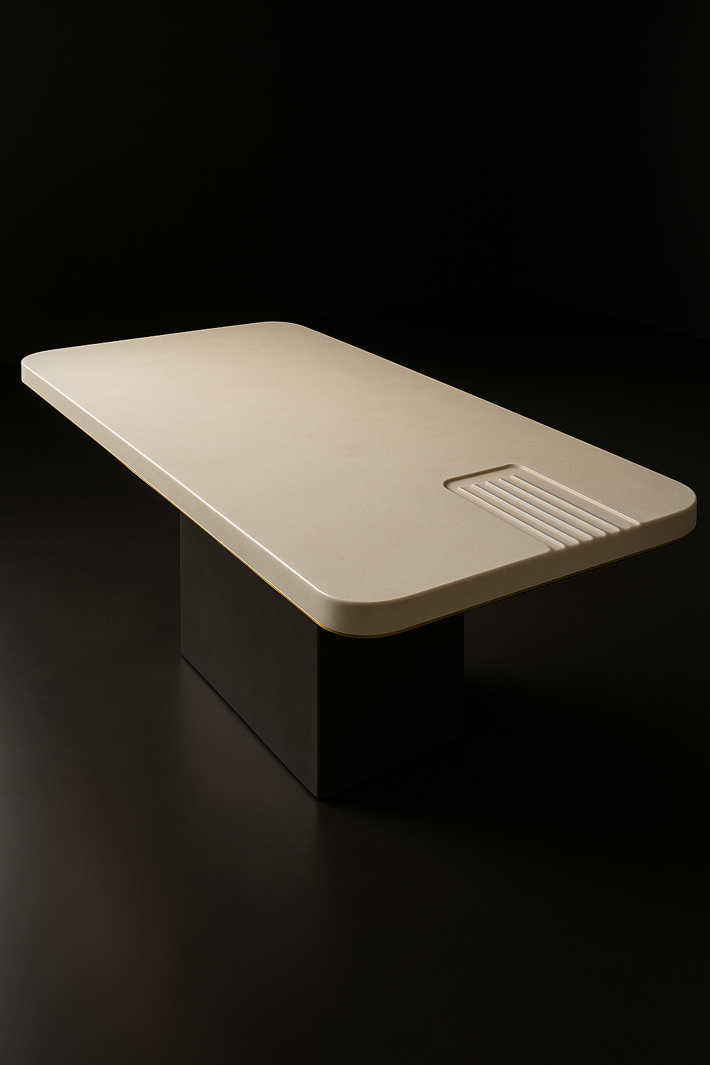 Nimbus — Dining Table Top in a dark luxury setting