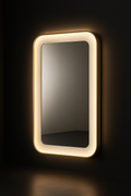 Nimbus — Illuminated Wall Mirror in a dark luxury setting