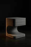 Noir — Sculptural Side Table in a dark luxury setting