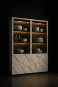 Obelisk — Modular Crockery Cabinet in a dark luxury setting