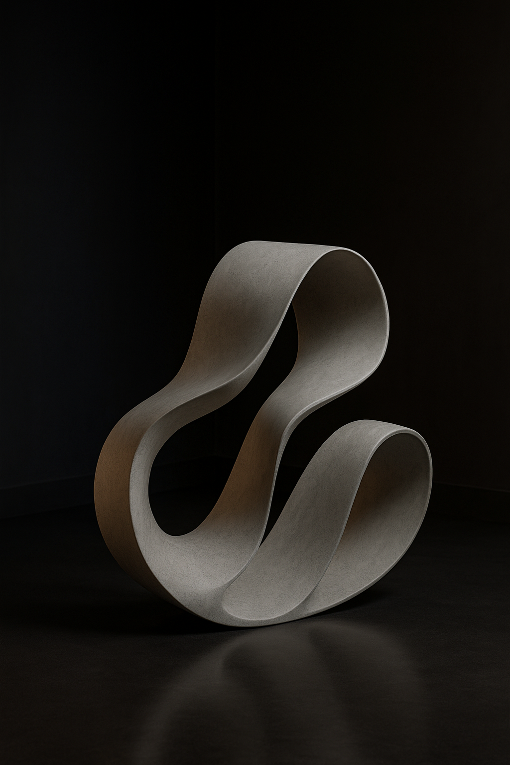 Onyx — Flowing Abstract Sculpture in a dark luxury setting