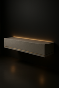 Onyx — Floating Wall-Mounted Console in a dark luxury setting