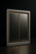 Onyx — Double-Frame Bathroom Mirror in a dark luxury setting