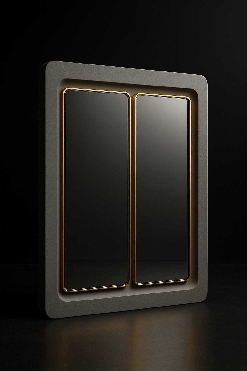 Onyx — Double-Frame Bathroom Mirror in a dark luxury setting
