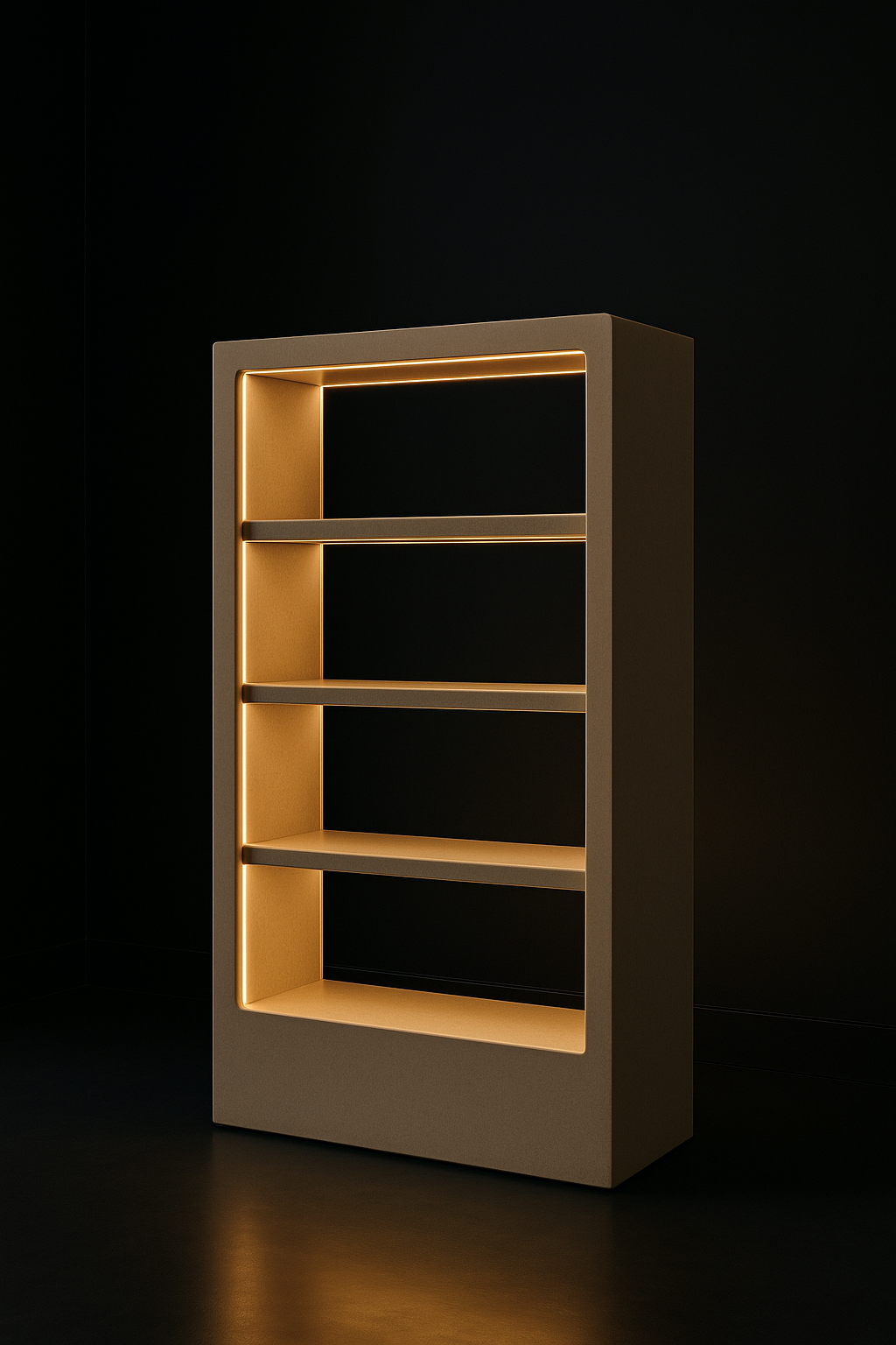 Orbit — Display Shelving Unit in a dark luxury setting