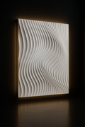 Pearl — Parametric Wave Wall Panel in a dark luxury setting
